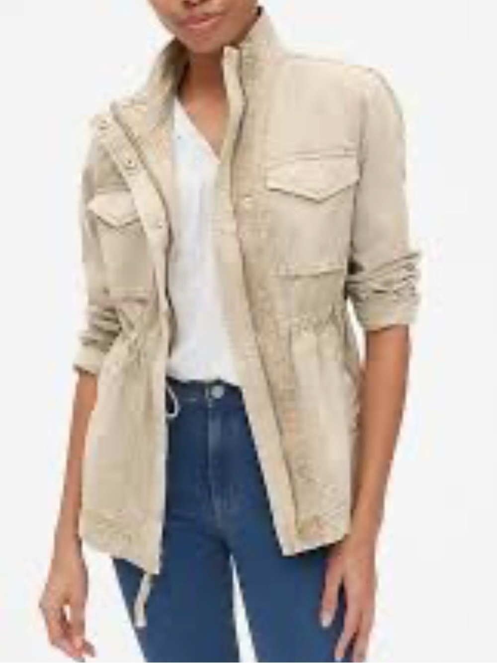 GAP Beige Utility Jacket with Drawstring Waist